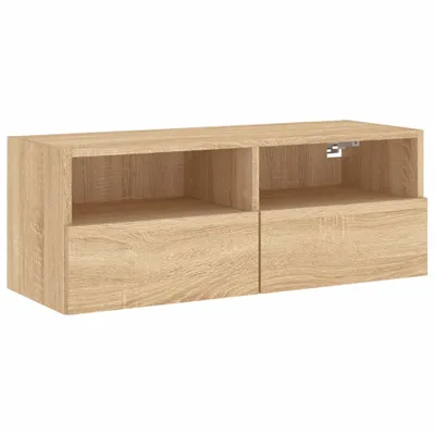 Produktbild von vidaXL TV-Wandschrank Sonoma-Eiche 80x30x30 cm Holzwerkstoff
