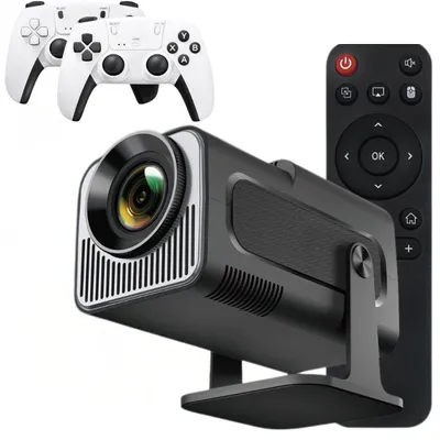 Produktbild von GOLDSTERN-TECH 2 in 1 Projektor Beamer 3000 lm, 2000:1, 1280 x 720 px, Geschenkidee – 2 Gaming-Controller, Android 11, WiFi 6 & Bluetooth 5.4