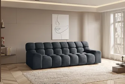 Produktbild von Duża sofa DOMO-HOME CAMPILE - Nowoczesny i funkcjonalny design z wysokim komfortem | Wolnostojąca z wysokiej jakości materiałów | Szerokość 288 cm | Kolor grafitowy