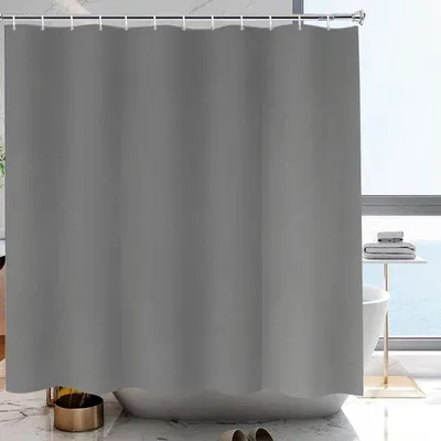 Produktbild von Wasserdichtes Duschgitter mit textilen Klettstreifen, wasserfester Wandfaden, für den Badbereich, 180 x 200 cm (B x H), grau