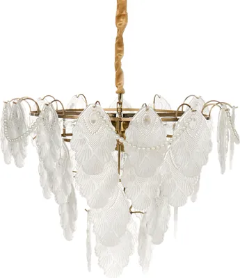 Obrázek produktu pro BELIANI Lustr mosazný kov sklo ⌀ 46 cm závěsná lampa skleněný glamour styl obývací pokoj ložnice
