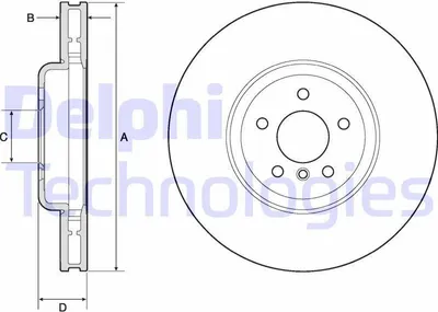 Produktbild von DELPHI Bremsscheibe für BMW 5 Touring (F11) 374mm BG9160C