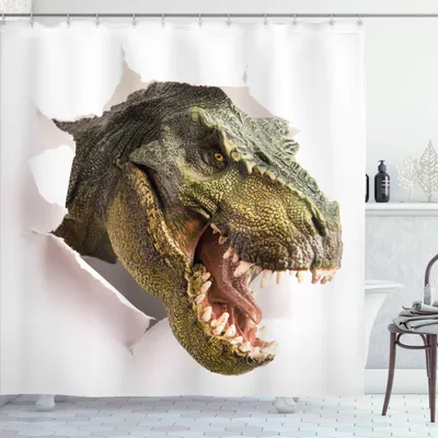 Zdjęcie produktu dla Abakuhaus, Dino, zasłona prysznicowa, 175x220 cm