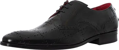 Produktbild von Jeffery West Brogue Schuhe aus poliertem Leder, Schwarz 45 EU