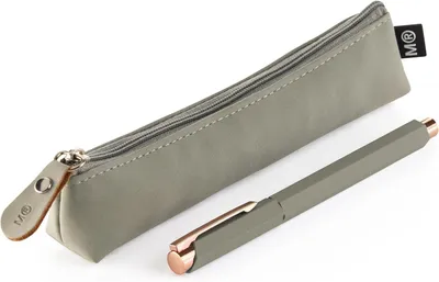Productafbeelding van Mini-etui met metalen pen in blauwe inkt - Navulbaar - Compatibel met metalen parkeervulling van 1 mm - Groen