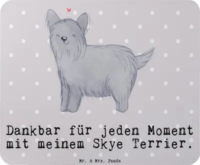 Produktbild von Mr. & Mrs. Panda Mauspad Skye Terrier Moment - Grau Pastell - Geschenk, pc, mausunterlage, mousematte, Mousepad, Mouse Pad