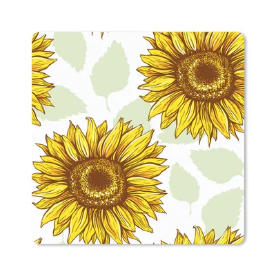 Produktbild von MuchoWow® Mauspad Mousepad Sonnenblume - Muster - Blumen 30x30 cm - Mousepads - Maus Mat - Pad - Mausunterlage - Gaming