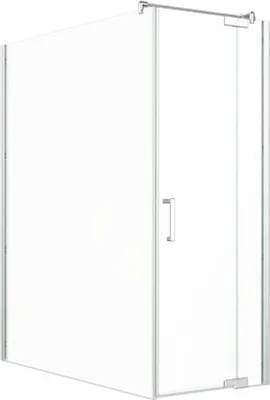Produktbild von Jungborn Duschtür mit Seitenwand SETTE Drehtür mit Festteil rechts und Seitenwand links 170 x 90 cm Profil silber Klargl