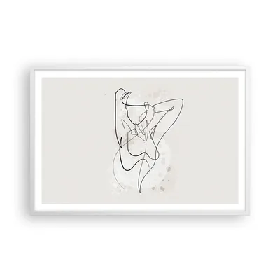 Produktbild von Gerahmtes Poster - Weißer Rahmen - Linie Frau Linie - 91,5x61 cm - Wand Bild - Wanddeko - Wandbilder - Kunstposter - Wandposter - Bilderrahmen - Bilder - Kunstdruck - Wanddekoration - P2WAA91x61-5119