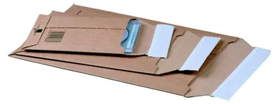 Produktbild von 100x Versandtasche aus Wellpappe 337x235x35mm Karton Pappe, selbstklebend Aufreißfaden, Warensendung Büchersendung | Format: A4+