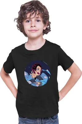 Immagine prodotto di Maglietta per bambini Demon Anime Slayer Kimetsu No Yaiba Tanjiro Kamado 002, 3-4 Jahr - 104 , Noir