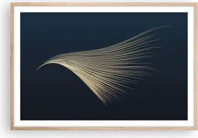 Produktbild von Gerahmtes Poster - Rahmen in heller Eiche - Golden Borsten Abstraktion - 91,5x61 cm - Wand Bild - Wanddeko - Wandbilder - Kunstposter - Wandposter - Bilderrahmen - Bilder - Kunstdruck P2NAA91x61-4734