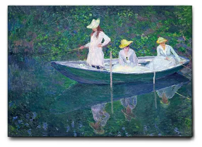 Produktbild von Giallobus - Bootsangeln - Claude Monet - 100L x 70B cm - Bild - Leinwand mit Standardrahmen