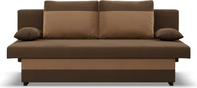 A sofa with a sleeping function, shown from the front on a white background.