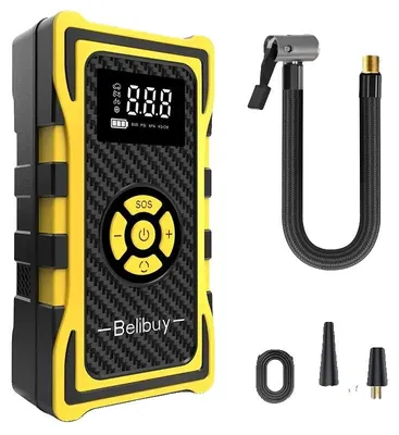 Produktbild von Starthilfe und Luftkompressor, 8000mAh Batterie, Multifunktionsdesign, Luftpumpe-a