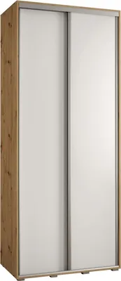 Produktbild von MEBLE KRYSPOL Cannes 1 Schrank mit 2 Schiebetüren - 205,2x110x45 cm - Artisan Weiß Silber