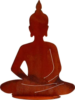 Produktbild von Rost Gartenfigur Buddha sitzend 44,5 cm Metall Gartendeko Edelrost Dekoration