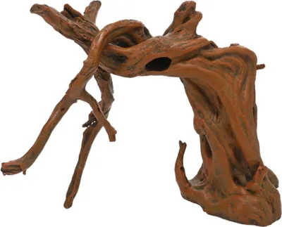 A decorative piece of driftwood for an aquarium or terrarium.