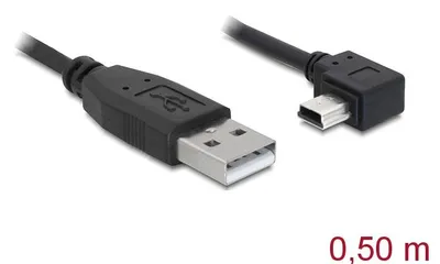 Image de DELOCK USB Cable A -> Mini-B St/St 0.50m 90°