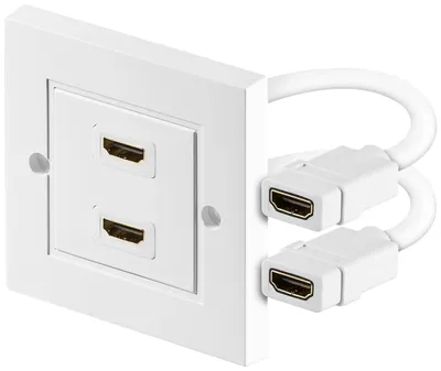 Produktbild von goobay HDMI Wanddose 2 x HDMI + A Buchse geschirmt