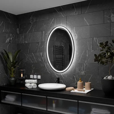 Produktbild von Elliptisch Badezimmerspiegel mit LED-Beleuchtung - Panama - 90x120 cm