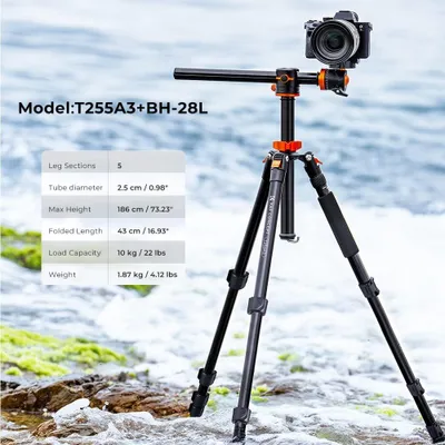 Zdjęcie produktu dla Statyw fotograficzny - Statyw do zdjęć - Statyw do filmów - Statyw - Do aparatów DSLR - Aluminium, 185 cm - Głowica kulowa 360°
