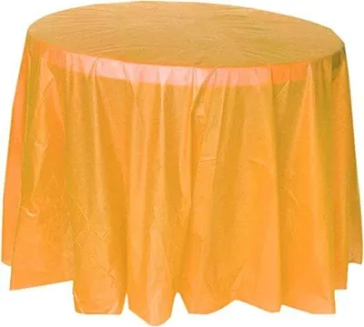 Productafbeelding van Ronde Tafelkleden - Wegwerp Tafeldecoratie - Feestelijke Gelegenheden - Waterdicht en Vlekbestendig - 4 stuks 213 cm - Oranje