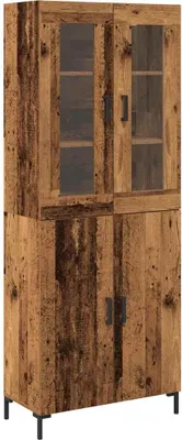 Productafbeelding van Hoge kast 2 pcs Oud hout 69,5 x 34 x 180 cm Bewerkt hout