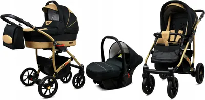 Produktbild von BabyLux® Largo | 3in1 Kinderwagen Set | Black Coffe | Kombikinderwagen | Kinderwagenset | Buggy