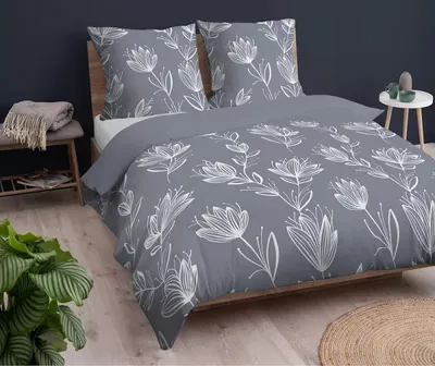 Produktbild von Bawełniana pościel flanela Kwiaty popiel