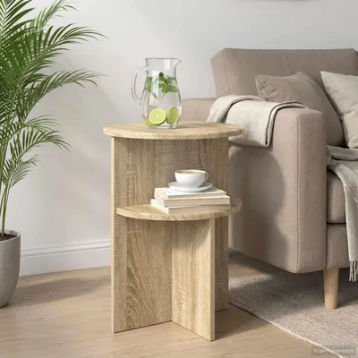 Zdjęcie produktu dla Stolik boczny Rond, drewno Sonoma, średnica 39,5 cm, wysokość 55 cm