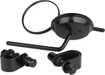 Obrázek produktu pro AKLOSIPY Vintage kulaté reflexní boční zrcátko pro motocykl, upravené zpětné zrcátko pro lepší viditelnost, zrcátko pro cyklistiku (černé)