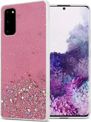 Image de Cadorabo Housse pour Samsung Galaxy S20 Housse de protection en rose Housse de téléphone portable TPU Etui Glitter Cover Case Glitter