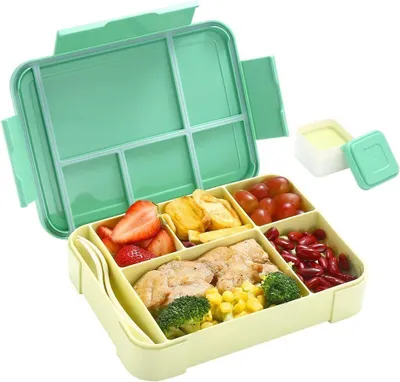 Produktbild von Lunchbox,brotdose kinder mit fächern,aus sicherem PP5-Material, mikrowellengeeignet, geeignet für Snackboxen in Schule und Büro