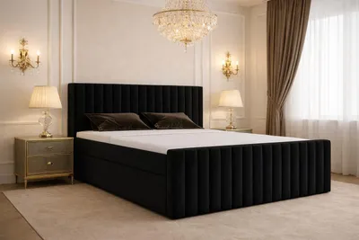 Produktbild von Benito I B&B Home Boxspringbett Benito I, 180x200 cm, Schwarz, ruhige Formensprache und wohnliche Ausstrahlung für moderne und klassische Schlafzimmer