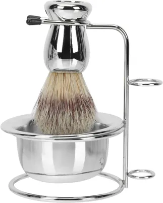 Produktbild von Rasier Set für Männer mit Bartpinsel und Reinigungswerkzeug