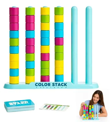 Imagen del producto de Juego de apilamiento con aros de arcoíris, juguete educativo para niños, 1 juego, para el desarrollo