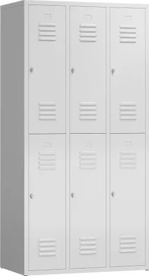 Produktbild von Spind Garderobenschrank 6 Fächer Kleiderspind 1800 x 900 x 500 mm lichtgrau X-520230