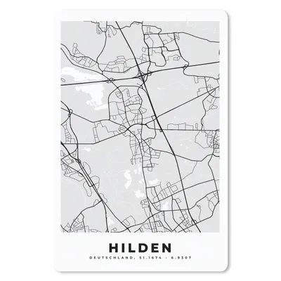 Produktbild von MuchoWow® Mauspad Mousepad Stadtplan - Deutschland - Karte - Hilden 18x27 cm - Mousepads - Maus Mat - Pad - Mausunterlage