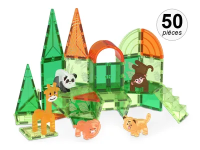 Zdjęcie produktu dla TechKidz, Magnetyczny zestaw konstrukcyjny, 50-elementowy - Dżungla, zielony