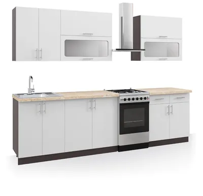 Obrázok produktu pre FIJONA kuchynská linka 220, biely mat-wenge