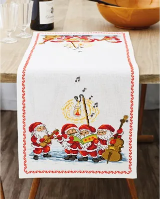 Produktbild von Permin Tischläufer Kreuzstich Stickpackung "Tischläufer Wichtelorchester", Zählmuster, 34x86cm