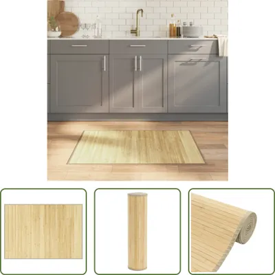 Produktbild von The Living Store Teppich Rechteckig Hell Natur 70x100 cm Bambus