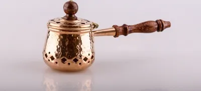Produktbild von Weihrauchpfanne Kupfer H10 cm L 21 cm Ø außen 7,5 cm Kupfer, grün