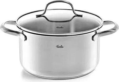 Produktbild von Fissler San Francisco / Edelstahl-Topf (1,9 L - Ø 16 cm) Kochtopf mit Glas-Deckel, Schüttrand, Mess-Skala - Induktion