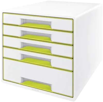 Immagine prodotto di Cassettiera LEITZ WOW CUBE, 5 cassetti, bianco perla/verde