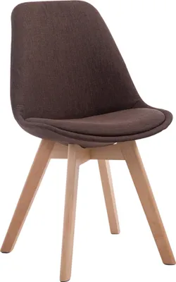 Produktbild von CLP Esszimmerstuhl Borneo Stoff mit Polsterung braun Gestell Farbe natur