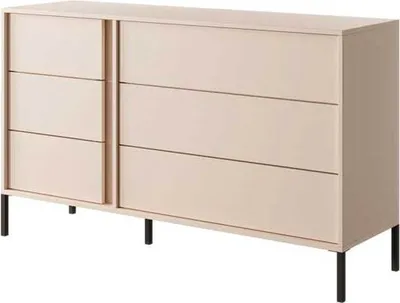 Image de Commode à tiroirs Dast 137 x 39,5 x 81 cm, beige