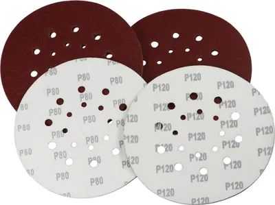 Produktbild von 10 Blatt Schleifscheiben 225mm Korn 80, Korn 120, Schleifpapier für Wand- Deckenschleifer