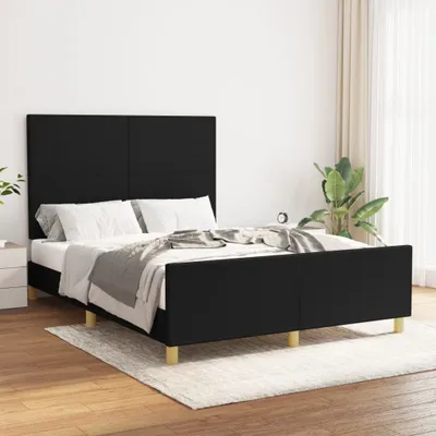 Produktbild von Bettgestell mit Kopfteil Schwarz 140x200 cm Stoff